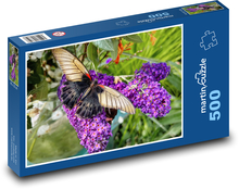Motýl - květina, hmyz  Puzzle 500 dílků - 46 x 30 cm