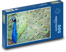Páv - vták, farebné perie Puzzle 500 dielikov - 46 x 30 cm 