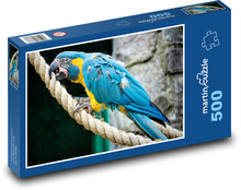 Papoušek na laně - pták, ara Puzzle 500 dílků - 46 x 30 cm