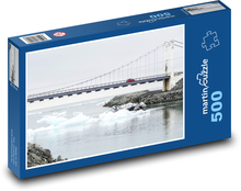 Gletscher - Island, Brücke Puzzle 500 Teile - 46 x 30 cm