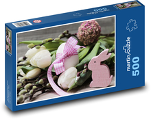 Pisanka - kwiat, dekoracja Puzzle 500 elementów - 46x30 cm