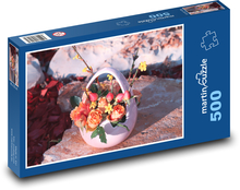 Velikonoční košík - kytice, růže Puzzle 500 dílků - 46 x 30 cm