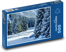Stromy pod snehom - zima, les Puzzle 500 dielikov - 46 x 30 cm 