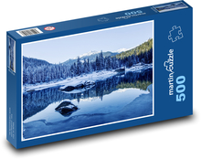 See - Schweizer Landschaft, Winter Puzzle 500 Teile - 46 x 30 cm