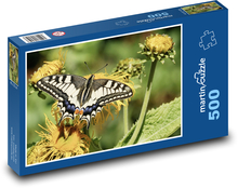 Motýl na květině - opýlení, hmyz Puzzle 500 dílků - 46 x 30 cm