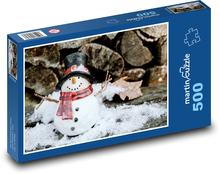 Schneemann - Dekoration, Schnee Puzzle 500 Teile - 46 x 30 cm