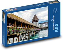 Luzern - Schweiz, Brücke Puzzle 500 Teile - 46 x 30 cm