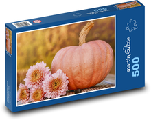Podzimní dekorace - dýně, květina Puzzle 500 dílků - 46 x 30 cm