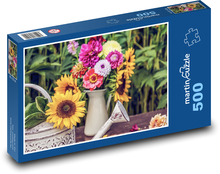 Slnečnice - kytice, juřiny Puzzle 500 dielikov - 46 x 30 cm 