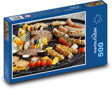 Grillgut - Fleisch, Grillspieße Puzzle 500 Teile - 46 x 30 cm