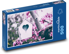 Vogelhaus - Baum, Blumen Puzzle 500 Teile - 46 x 30 cm