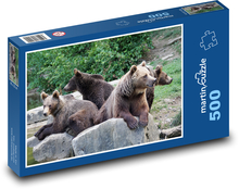 Bären im Zoo - Tiere, Natur Puzzle 500 Teile - 46 x 30 cm