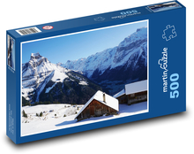 Snehová krajina - zima, hory Puzzle 500 dielikov - 46 x 30 cm 