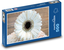 Bílá gerbera - květina, zahrada Puzzle 500 - 46x30 cm