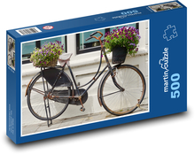 Rower - dekoracja, retro Puzzle 500 elementów - 46x30 cm