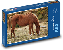 Hnedý kôň - zviera, príroda Puzzle 500 dielikov - 46 x 30 cm 