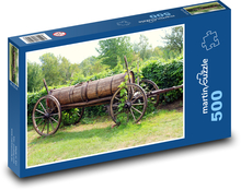 Historisches Auto - Garten, Dorf Puzzle 500 Teile - 46 x 30 cm