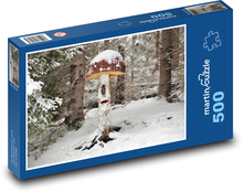 Huby - les v zime, sneh Puzzle 500 dielikov - 46 x 30 cm 