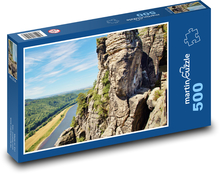 Sandsteinfelsen - Elbe, Deutschland Puzzle 500 Teile - 46 x 30 cm