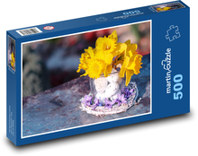 Veľkonočná výzdoba - narcisy, jar Puzzle 500 dielikov - 46 x 30 cm 