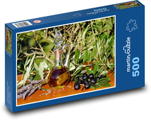 Olive oil - olives, flowers Puzzle of 500 pieces - 46 x 30 cm 