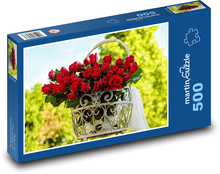 Rosenstrauß - rote Rosen, Romantik Puzzle 500 Teile - 46 x 30 cm