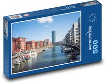 Kanal - Fluss, Wolkenkratzer Puzzle 500 Teile - 46 x 30 cm