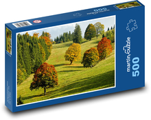 Podzimní les - listí, stromy Puzzle 500 dílků - 46 x 30 cm