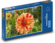 Jiřina - okvětní lístky, květ Puzzle 500 dílků - 46 x 30 cm