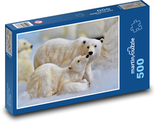 Ozdoby świąteczne - niedźwiedzie polarne, Boże Narodzenie Puzzle 500 elementów - 46x30 cm