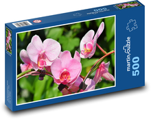 Orchidea - ružové kvety, rastliny Puzzle 500 dielikov - 46 x 30 cm