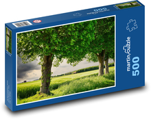 Weizenfeld - Bäume, Natur Puzzle 500 Teile - 46 x 30 cm