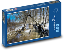 Stromy - sníh, řeka Puzzle 500 dílků - 46 x 30 cm