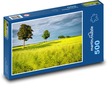 Pole řepky - příroda, stromy Puzzle 500 dílků - 46 x 30 cm
