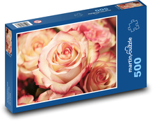 Růže - okvětní lístky, květiny Puzzle 500 dílků - 46 x 30 cm