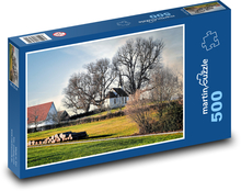 Polia - stromy, dediny Puzzle 500 dielikov - 46 x 30 cm 