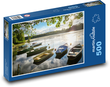 Lake - sunset, boats Puzzle of 500 pieces - 46 x 30 cm 