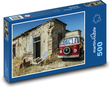 Starý dom - opustený, auto Puzzle 500 dielikov - 46 x 30 cm 