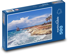 Skalnaté pobrežie - more, vlny Puzzle 500 dielikov - 46 x 30 cm