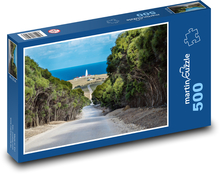 Lighthouse - road, ocean Puzzle of 500 pieces - 46 x 30 cm 
