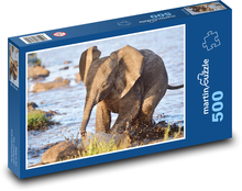 Afrikanischer Elefant - Elefant, Baby Puzzle 500 Teile - 46 x 30 cm