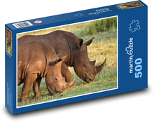 Roundnose rhinoceros - animals, wildlife Puzzle of 500 pieces - 46 x 30 cm 