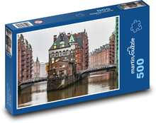 Speicherstadt - Hamburg, water castle Puzzle of 500 pieces - 46 x 30 cm 
