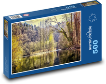 Les - jezero, stromy Puzzle 500 dílků - 46 x 30 cm