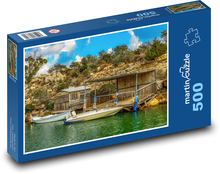 Rybárske lode - chata, príroda Puzzle 500 dielikov - 46 x 30 cm 
