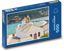Grécko - Skopelos, kostol Puzzle 500 dielikov - 46 x 30 cm 