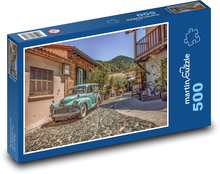 Retro auto - starožitný, ulice Puzzle 500 dílků - 46 x 30 cm