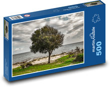 Strom u moře - pláž, nebe Puzzle 500 dílků - 46 x 30 cm