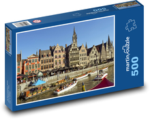 Gent - Belgie, kanál Puzzle 500 dílků - 46 x 30 cm
