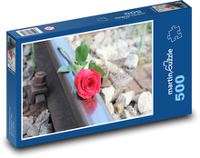 Czerwona Róża - Koleje, Koleje Puzzle 500 elementów - 46x30 cm